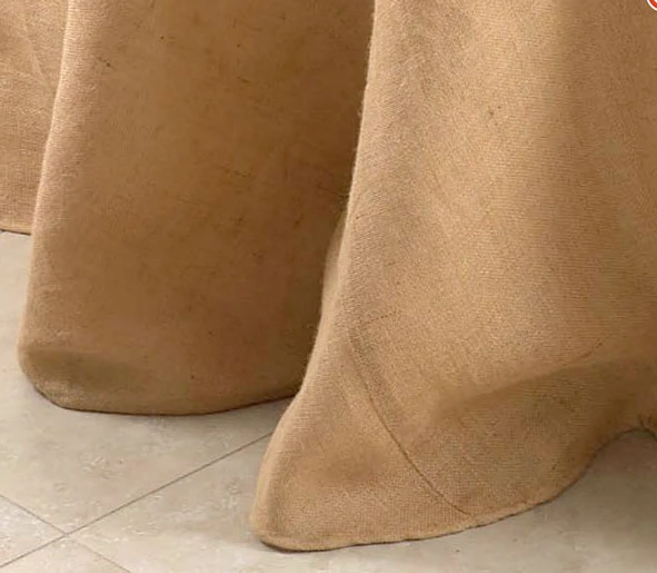 120 Inch Round Top Quality Burlap Lined Table Skirt - Passe Partout Collection 6 120 Inch Round Top Quality Burlap Lined Table Skirt - Passe Partout Collection - Image 4