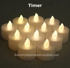 Tall Flameless Tea Lights Warm White LED Battery Operated 12 Pack - 5 Hour Timer 7 Tall Flameless Tea Lights Warm White LED Battery Operated 12 Pack - 5 Hour Timer -Home Decoration Onsale 12 ww tall tealights timer