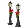 19.25" Lighted Black Lamppost With Greenery Set Of 2 Assorted - Battery Operated -Home Decoration Onsale 120 202022 02 22T131212.402