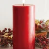 Uyuni 3 Inch X 7 Inch Red Pillar Candle - Remote Ready -Home Decoration Onsale 12027