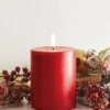 Uyuni 3 Inch X 5 Inch Red Pillar Candle - Remote Ready -Home Decoration Onsale 1204
