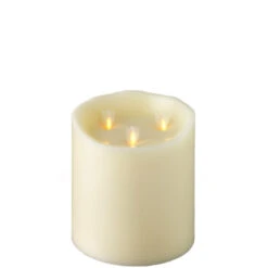 Triple Moving Flame 6 X 6 Inch Flameless Pillar Candle