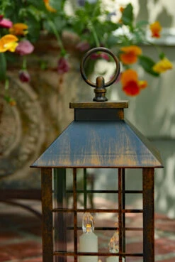 Battery Operated Mission Style 3 Candle Lantern - Antique Bronze 12 Inch -Home Decoration Onsale 2279860 hang