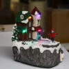 Lighted Holiday Moving Village 5.5 Inch - Ice Skaters