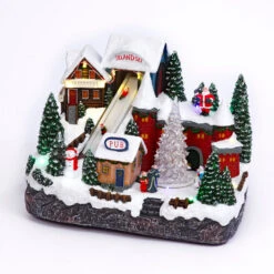 Musical Animated Christmas Winter Ski Village - With Sound And Motion -Home Decoration Onsale 2420090 ski village