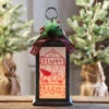 13 Inch Battery Operated Lighted Grey Holiday Lantern With Realistic Flame Effect -Home Decoration Onsale 2421970 grey