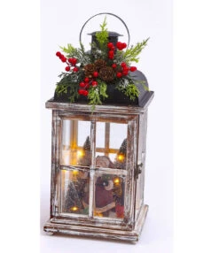 Battery Operated Lighted Wood Lantern - Santa Clause Christmas Scene 15.25 Inch 12 Battery Operated Lighted Wood Lantern - Santa Clause Christmas Scene 15.25 Inch -Home Decoration Onsale 2424730 santa