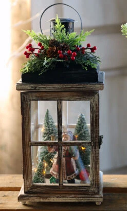 Battery Operated Lighted Wood Lantern - Santa Clause Christmas Scene 15.25 Inch 10 Battery Operated Lighted Wood Lantern - Santa Clause Christmas Scene 15.25 Inch -Home Decoration Onsale 2424730 santa door closed