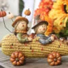 Harvest Resin Scarecrows On Corn Cart - 10.2 Inch -Home Decoration Onsale 2484800 2 corncar