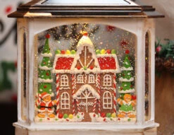 Musical Lighted Water Lantern With Gingerbread House Design - Optional Music Setting -Home Decoration Onsale 2535440 detail
