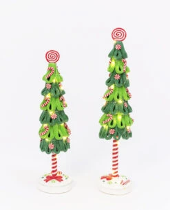 Battery Operated Clay Dough Holiday Tree Set Of 2 -Home Decoration Onsale 2548030 main image