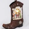 Lighted Cowboy Boot With Santa Water Lantern In Swirling Glitter -Home Decoration Onsale 2548310 santa