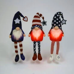 Lighted Plush Americana Gnomes 26 Inch Battery Operated Shelf Sittter - Timer -Home Decoration Onsale 2582490 americana gnomes li