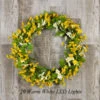 Battery Operated Daisy Wreath - 20 Warm White LED 19.5 Inch