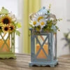Set Of 2 Spring And Summer Metal Lanterns With Floral Accents -Timer -Home Decoration Onsale 2584920 summer lanterns mai