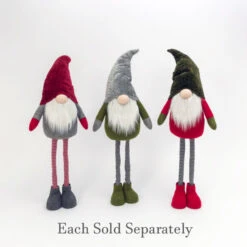 Holiday Gnome With Extendable Legs - Green Hat, Striped Legs - 46 Inch -Home Decoration Onsale 2597440 2 2
