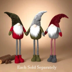 Holiday Gnome With Extendable Legs - Red Hat, Striped Legs - 46 Inch -Home Decoration Onsale 2597740 3 1