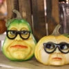 Resin Halloween Pumpkin Heads With Glasses - Set Of 2 -Home Decoration Onsale 2658070 main
