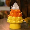 Candy Corn 6.5 Inch Lighted Dolomite Halloween Ceramic Tree - Battery Operated -Home Decoration Onsale 2659770 1