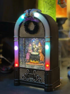 Lighted Halloween Water Lantern Juke Box Witches Brew And Flashing Lights - NEW 2023