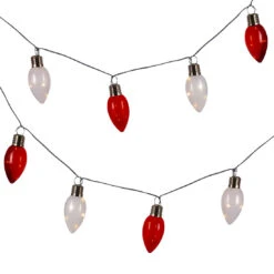 Battery Operated Red And White Lighted Bulb Garland 10 Count - New 2023 -Home Decoration Onsale 2700540 lights