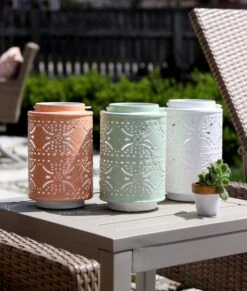 Rechargeable Lantern With Fire Glow Light Unit 12 Inch Coral Enamel -Home Decoration Onsale 3 colors 2 544x640 1