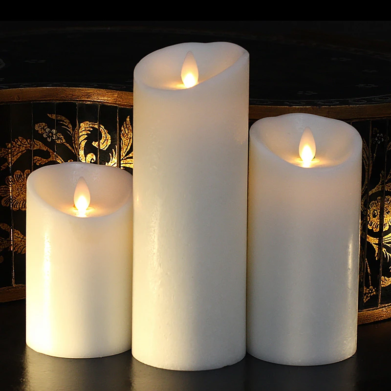 3 Inch Diameter Moving Flame Ivory 4 Inch Flameless Candle - Remote Ready 4 3 Inch Diameter Moving Flame Ivory 4 Inch Flameless Candle - Remote Ready - Image 2
