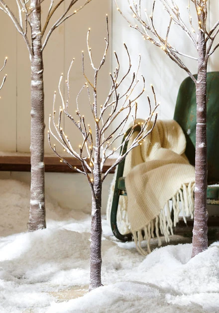 3.5 Foot Lighted Snowy Tree 96 Warm White LED - Indoor Outdoor - Steady On Or Twinkle From RAZ