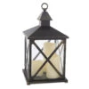 Black 3 LED Candle Lantern With Gold Brushing: 12.5 Inch With Timer -Home Decoration Onsale 30031219 main