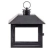 Wide Window Black Iron Lantern - 9 Inch -Home Decoration Onsale 30094878