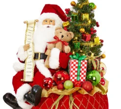 Lighted Toy Bag With Santa - 22.5 Inch Battery Operated -Home Decoration Onsale 3815542 raz santa in a bag with tree