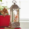 Santa Decorating Christmas Tree Woodland Carved House With Ivy Lighted Water Lantern -Home Decoration Onsale 3900770