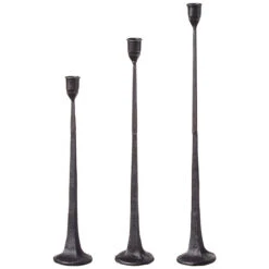 Black Iron Taper Candlestick Holders - Set Of 3 From RAZ