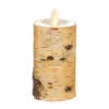 2 X 4 Inch Moving Flame Birch Wrapped Pillar Candle -Home Decoration Onsale 39112