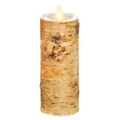 2 X 6 Inch Moving Flame Birch Wrapped Pillar Candle