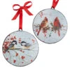 Bird Disc Ornament Cardinal And Chickadee - Set Of 2 Double Sided -Home Decoration Onsale 3915985