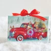 6 Inch Tabletop LED Lighted Print On Canvas - Dogs In A Red Truck With Stand -Home Decoration Onsale 3939423 10
