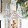 Nativity Lighted Water Church In Swirling Glitter Snow Globe - 16.25 Inch -Home Decoration Onsale 3940507