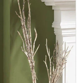 40 Inch Birch Branch With Iridescent Icy Glitter - From RAZ