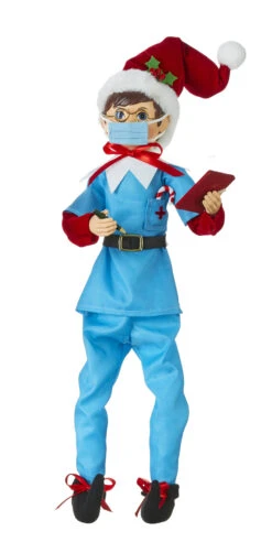Healthcare Worker Posable Elf In Blue Scrubs 16 Inch -Home Decoration Onsale 4015560 blue