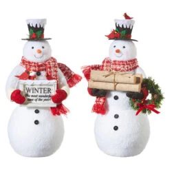 19 Inch Mr. Snowman Figurines Set Of 2 Assorted -Home Decoration Onsale 4016056 main