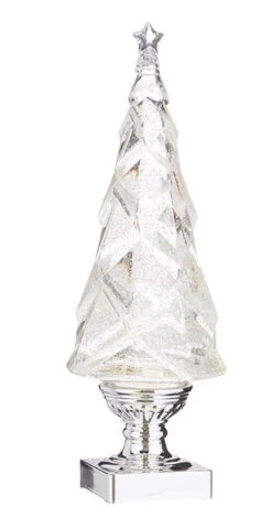 14 Inch Geometric Lighted Tree With Silver Swirling Glitter 7 14 Inch Geometric Lighted Tree With Silver Swirling Glitter -Home Decoration Onsale 4019104 10