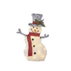 Battery Operated Lighted Flocked Tinsel Snowman With Top Hat 20.5 Inch 7 Battery Operated Lighted Flocked Tinsel Snowman With Top Hat 20.5 Inch -Home Decoration Onsale 4055806 main