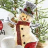 Battery Operated Lighted Flocked Tinsel Snowman With Top Hat 20.5 Inch 1 Battery Operated Lighted Flocked Tinsel Snowman With Top Hat 20.5 Inch -Home Decoration Onsale 4055806 snowman