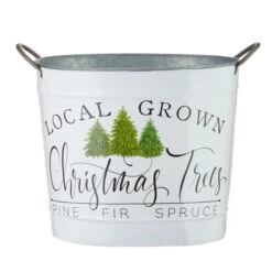14 Inch Handled Bucket Local Grown Christmas Trees - Metal -Home Decoration Onsale 4111298 main
