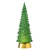 Green Lighted Tree Water Lantern Acrylic Snow Globe With Gold Base -Home Decoration Onsale 4116239