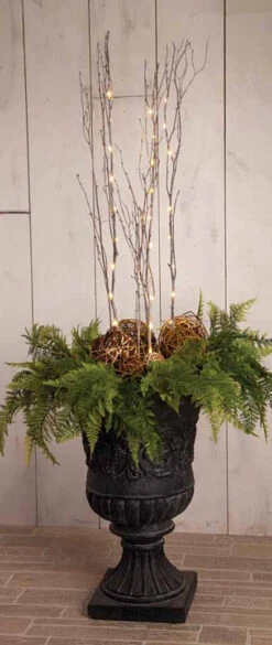 Battery Operated Natural Twig Branch - 50 Warm White LED - 6 Hour Timer