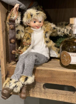 Christmas At The Lodge Fawn Elf Posable Figurine, Set Of 2 Assorted -Home Decoration Onsale 4202301 bells