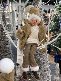 16 Inch Winter Cottage Cozy Posable Elf Figurine, Set Of 2 Assorted -Home Decoration Onsale 4202310 elf 2