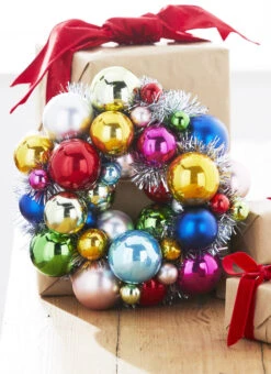 11 Inch Ball Wreath Ornament Multi Color - From RAZ New 2023